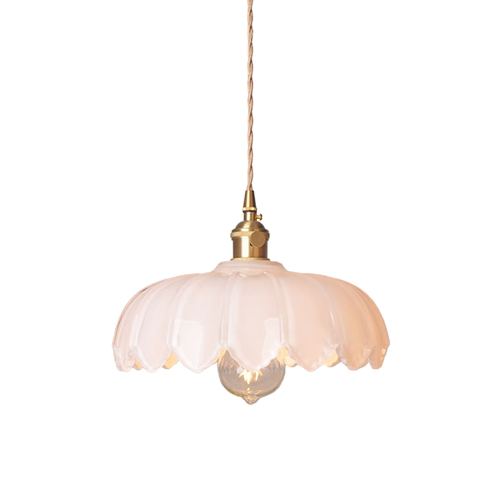 Lampa Wisząca Szklana Z Motywem Kwiatowym