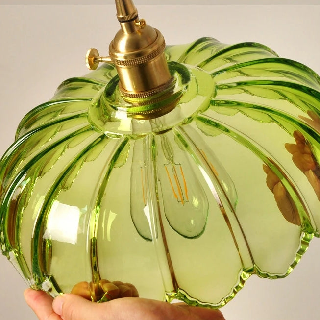 Lampa Wisząca Szklana Z Motywem Kwiatowym